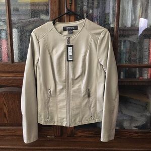 Kenneth Cole Reaction Ivory Faux Leather Jacket